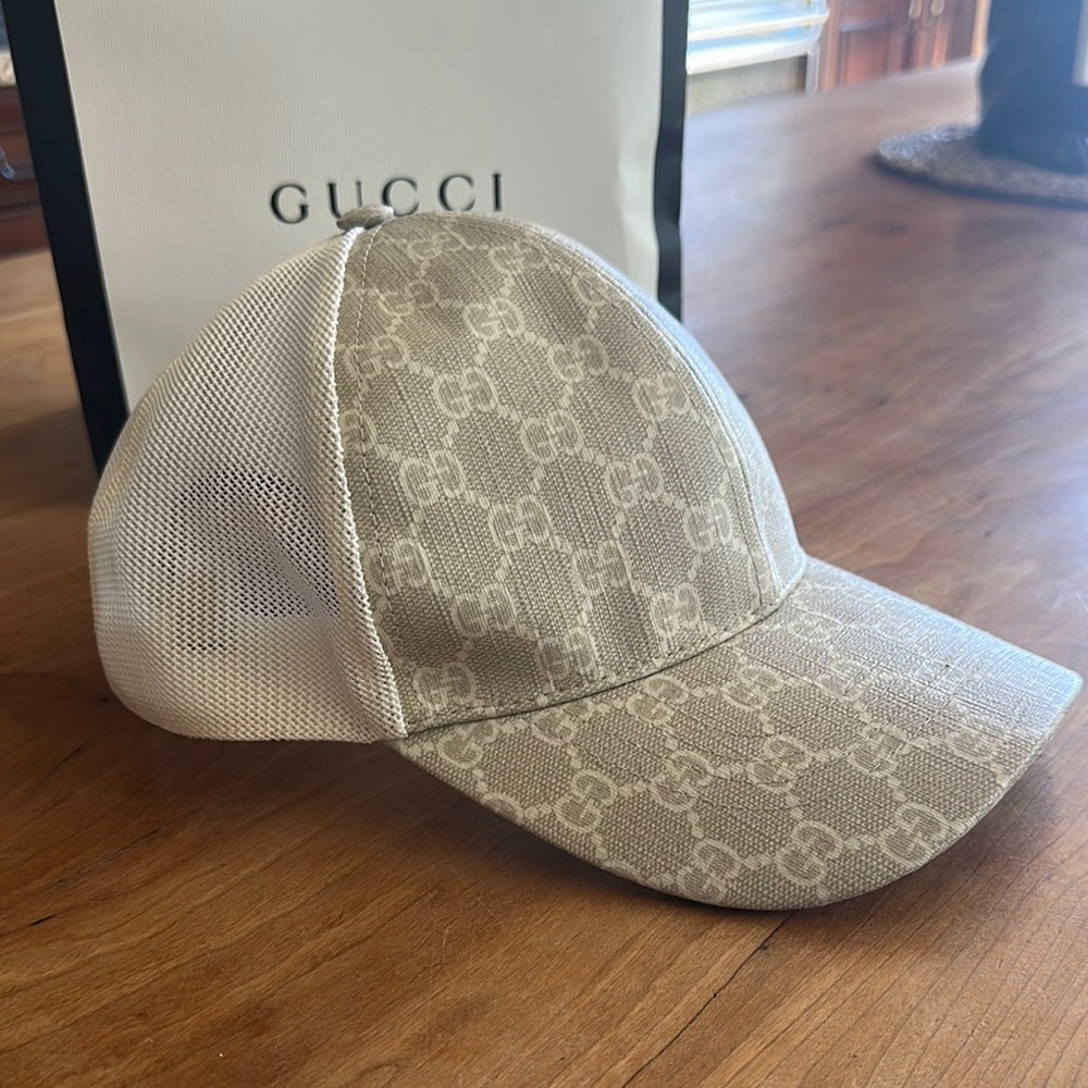 Beige Monogram Baseball Cap